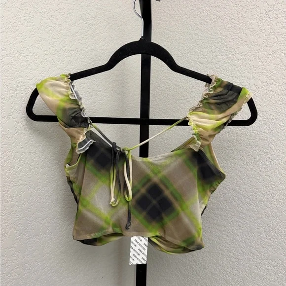 Urban Outfitters Green & Brown Plaid Boot Cut 2 piece set - Retails $99 NWT - Picture 4 of 7